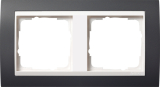 Рамка двухместная Gira Event - черная с белой глянцевой вставкой