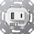   USB Gira, USB-A + USB-C, 3A,  