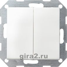 Двухклавишный выключатель с самовозвратом GIRA E22 (белый) Двухклавишный выключатель с самовозвратом GIRA E22 (белый)
