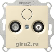 Розетка ТВ и радио оконечная System 55 (кремовый глянцевый) Розетка ТВ и радио оконечная System 55 (кремовый глянцевый)