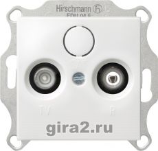 Розетка ТВ и радио оконечная System 55 (белый матовый) Розетка ТВ и радио оконечная System 55 (белый матовый)
