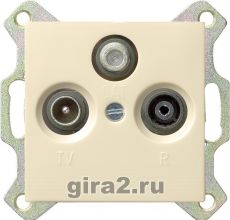 Розетка ТВ, радио и спутник оконечная System 55 (кремовый глянцевый) Розетка ТВ, радио и спутник оконечная System 55 (кремовый глянцевый)