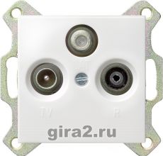 Розетка ТВ, радио и спутник оконечная System 55 (белый матовый) Розетка ТВ, радио и спутник оконечная System 55 (белый матовый)