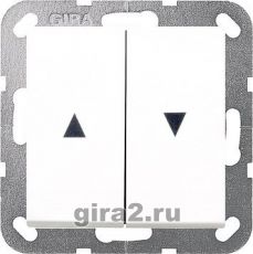 Клавишный выключатель управления жалюзи System 55 (белый матовый) Клавишный выключатель управления жалюзи System 55 (белый матовый)