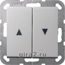Клавишный выключатель управления жалюзи System 55 (под алюминий) Клавишный выключатель управления жалюзи System 55 (под алюминий)