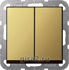 Двухклавишный выключатель System 55 (латунь) Двухклавишный выключатель System 55 (латунь)