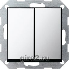 Двухклавишный выключатель System 55 (хром) Двухклавишный выключатель System 55 (хром)